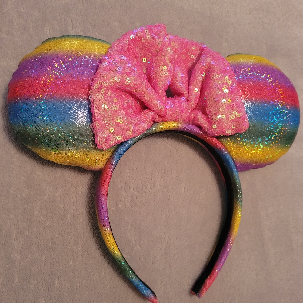 Rainbow Sequin Mouse Ears Headband